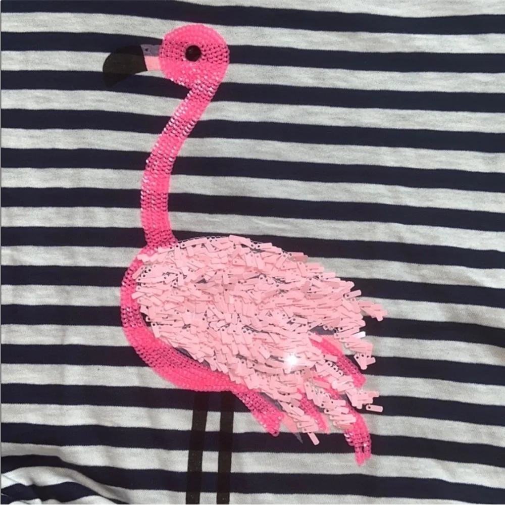 J. CREW Factory Flamingo Collector Tee Sequin - Size XL - Picture 3 of 5